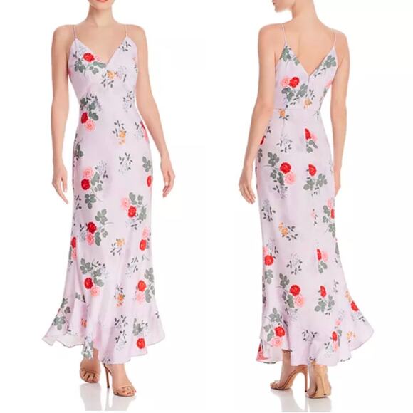 Keepsake Pretty One Floral Lilac Slip Maxi Gown Dress Size 6 - Picture 1 of 13